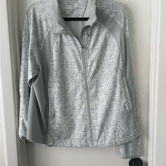 Athleta Gray Zip-Up Jacket with Heathered Texture - Picture 1 of 3